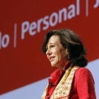 La presidenta del Banco Santander, Ana Botín, durante la junta de accionistas de la entidad.