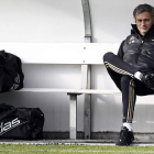 Mourinho, durante el entrenamiento realizado ayer.