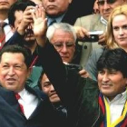 Evo Morales junto a Hugo Chávez en su visita oficial de ayer a Venezuela