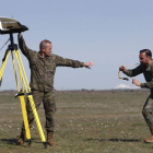 El Geodrone Mappe cuenta un sistema de despegue similar al de un tirachinas. JESÚS F. SALVADORES