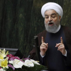 El presidente iraní, Hasán Rohaní, el pasado mes de agosto en el Parlamento de Teherán.