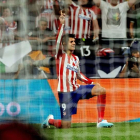 Álvaro Morata celebra el gol que dio la victoria a su equipo en la jornada inaugural. RODRIGO JIMÉNEZ.