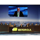 El presidente de Iberdrola, Ignacio Sánchez Galán, en la apertura de la Junta de Accionistas celebrada ayer en Bilbao. LUIS TEJIDO
