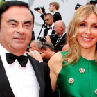 Carlos Ghosn y su esposa Carole en un acto.