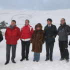 Téllez, Riesco, Martínez, Carrasco, González, Cortina y Villanueva, ayer en El Morredero.