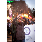 Una joven manifestándose durante el pasado 8 de marzo.