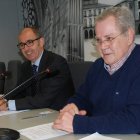 Ángel Villa, a la derecha, presentó el acuerdo, acompañado por Pedro Pisonero, de Iberaval