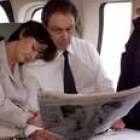 Tony Blair y su mujer Cherie a bordo de un avión de la compañía aérea British