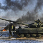 Militares ucranianos en la región de Chernihiv.