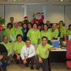 El equipo del Centro Atento de León posa durante la noche de la gala televisiva