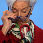 La presidenta del Banco Central Europeo (BCE), Christine Lagarde, ayer en Fráncfort. FRIEDEMANN VOGEL