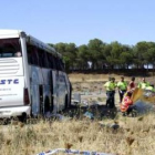 Estado en el que quedó el autobús tras el accidente.