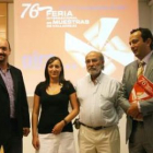 David Yustos, Rebeca Fariñas, Andrés Coello y el director de la feria, Carlos Escudero.