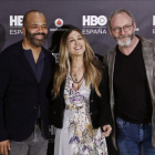 Jeffrey Wright Sarah Jessica Parker y Liam Cunningham, en la presentación de HBO España.