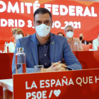 Pedro Sánchez ayer, en el Comité Federal del PSOE que se celebró en Madrid. CHEMA MOYA