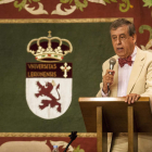 Sosa Wagner, en su lección de despedida de la Universidad de León. FERNANDO OTERO PERANDONES