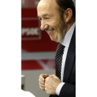 Alfredo Pérez Rubalcaba, en su comparencia ante la prensa.