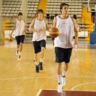 Franco Rocchia en un entrenamiento de la pasada campaña con el Baloncesto León.