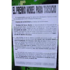Detalle del pasquín que apareció ayer riéndose de Tarsicio Carballo