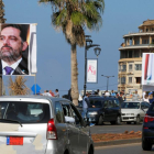 Imágenes del exprimer ministro libanés, Saad Hariri, en las calles de la capital libanesa, Beirut.