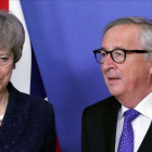 May y Juncker hoy en Bruselas.
