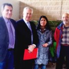 Fidentino Reyero, Guillermo García y Mercedes Calleja, y otro miembro de Agrimor, ayer.