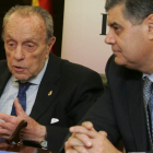 Fraga y Fuertes en una charla.