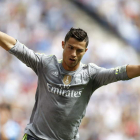 Cristiano Ronaldo celebra uno de sus cinco goles al Espanyol el pasado sábado.