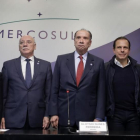Los ministros de Exteriores de Mercosur en la reunión que han mantenido en Sao Paulo