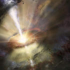Agujero negro supermasivo situado en el centro de una galaxia, en una imagen de archivo.
