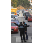 Aspecto que presentaba ayer la subida a Montearenas.