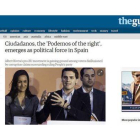 El artículo dedicado a Ciutadans y Albert Rivera, en 'The Guardian', este viernes.