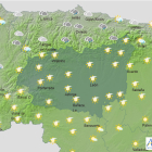 Mapa de la Agencia Estatal de Meteorología con la previsión del estado del cielo en León. AEMET