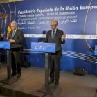 Zapatero, El Fassi, Van Rompuy y Durao Barroso, en una de las últimas cumbres europeas.