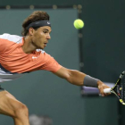 Rafa Nadal, durante el partido contra Alexandr Dolgopolov, en Indian Wells.