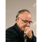 Josep Lluis Carod- Rovira, ayer, antes de su rueda de prensa