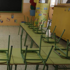 Un aula vacía en un centro educativo de León