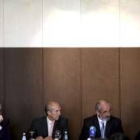 Santos Llamas entre el presidente de la Fele, José Elías Fernández Lobato y Zenón Jiménez Ridruejo