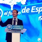 Pablo Casado, durante su discurso para defender su proyecto antes de que voten los compromisarios del PP.