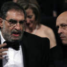 El presidente de la Academia de Cine Enrique González-Cacho, con el ministro de Cultura, José Ignacio Wert, en la gala de los Goya de 2013.