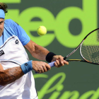 Ferrer golpea la bola en el partido de cuartos ante Melzer.