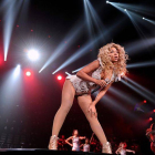 Beyoncé, en plena actuación en el Staples Center de Los Ángeles.