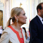 La presidenta de la Comunidad de Madrid, Cristina Cifuentes, a su llegada hoy al salón de Plenos del Tribunal Supremo para asistir a la solemne sesión de apertura del año judicial.