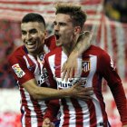 Griezmann celebra su gol y el triunfo rojiblanco.