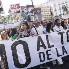Silvia Barquero (segunda por la izquierda) en una manifestación en Madrid convocada por el PACMA contra el Toro de la Vega, en septiembre pasado.