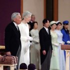 Los emperadores, ayer, en la abdicación. ASAHI SHIMBUN