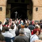 Momento en el que se produjeron los desórdenes en la procesión de Viernes Santo de Sahagún