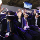 Atracción virtual en el stand de Samsung en el último Mobile World Congress, en Barcelona.