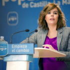La portavoz del PP en el Congreso, Soraya Sáenz de Santamaría, durante un acto en Toledo, a principios de noviembre.