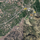 Imagen aérea de la zona en la que han sido hallados tanto el cuerpo como el coche calcinado.